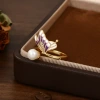 Estilo retro nuevo estilo chino mariposa suave y elegante anillo abierto de alta clase de lujo versátil Specification image
